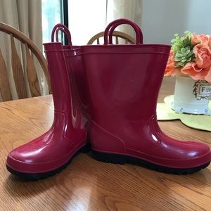Kids red rain boots